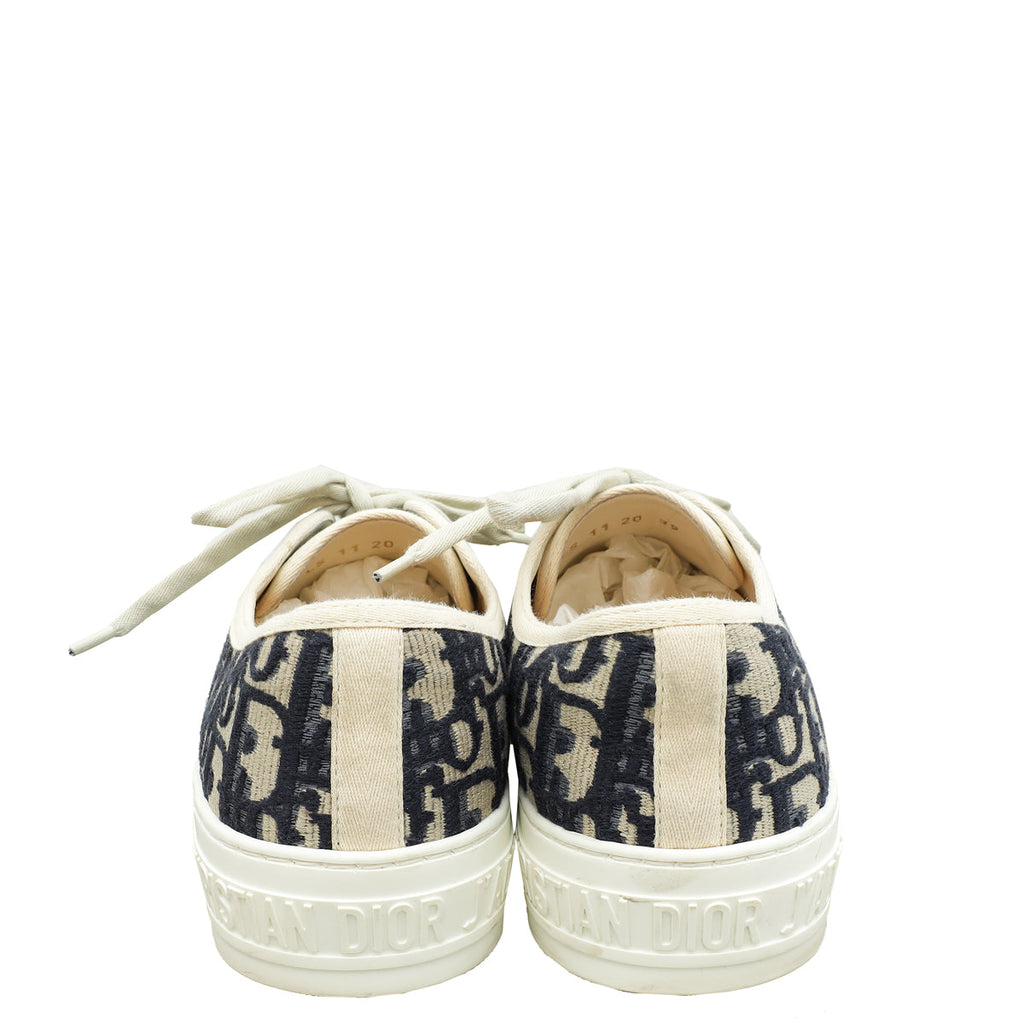 Christian Dior Navy Blue Oblique Walk N' Dior Low Top Sneaker 39