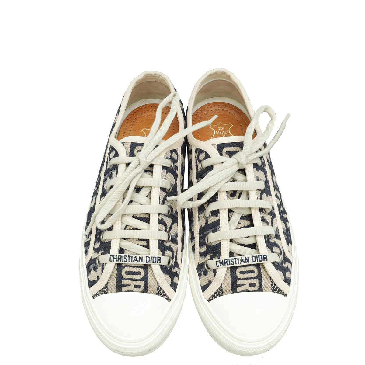 Christian Dior Navy Blue Oblique Walk N' Dior Low Top Sneaker 39