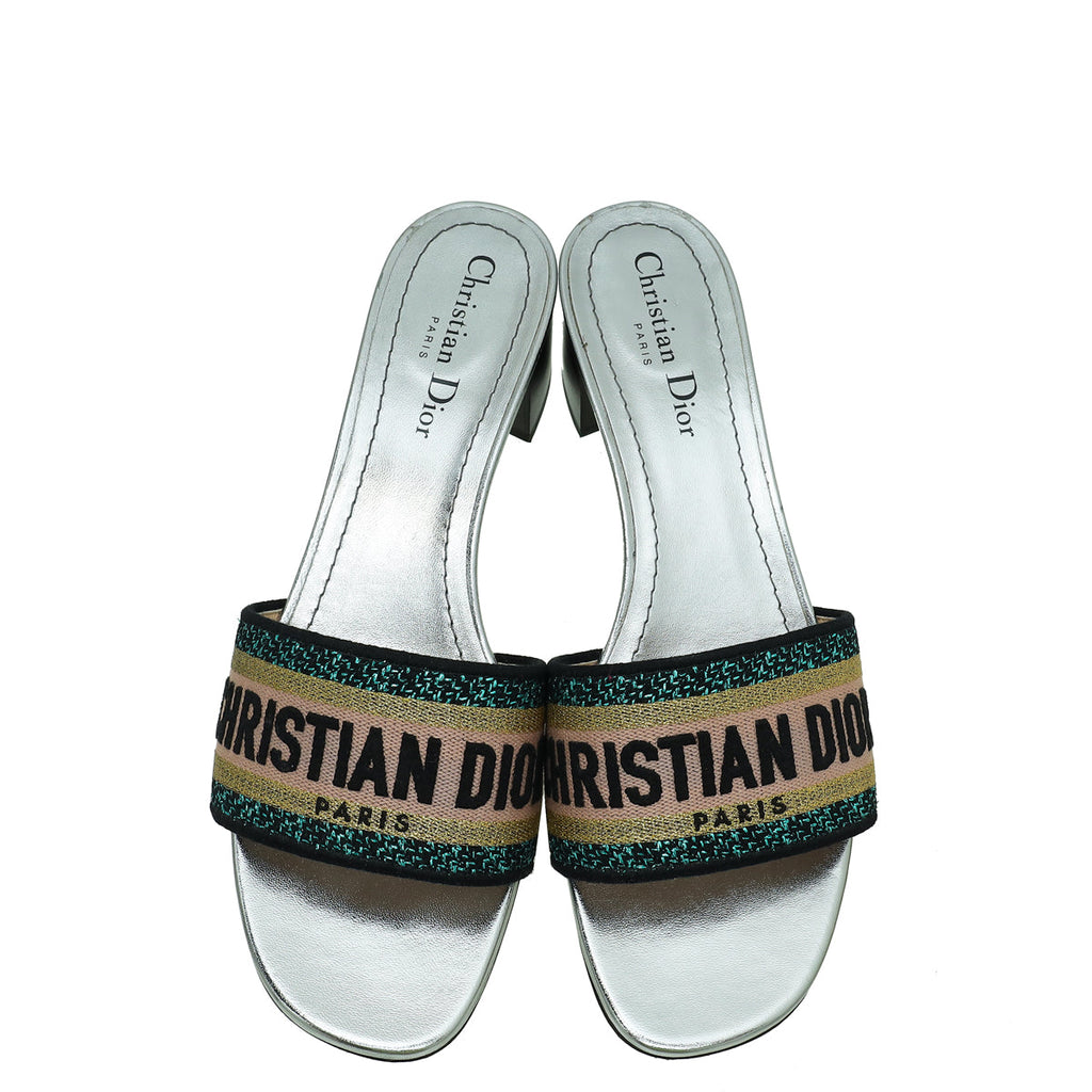 Christian Dior Multicolor Dway Embroidered Mules 39