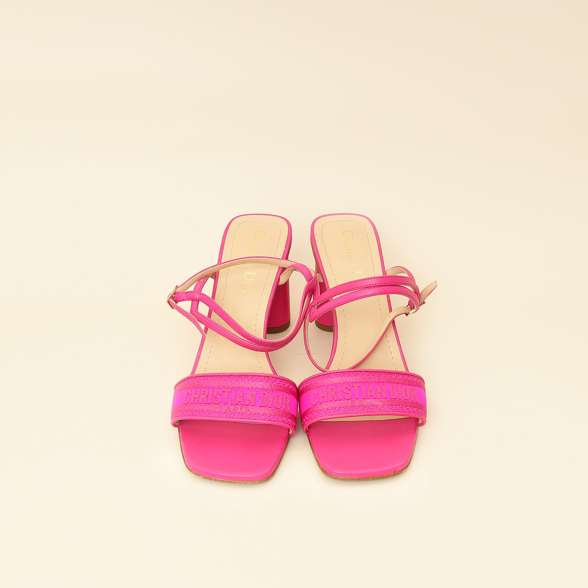 Christian Dior Fuchsia Dway Embroidered Heel Sandal 39
