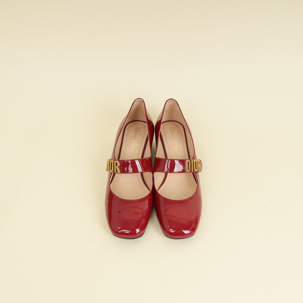 Christian Dior Red Baby-D Mary Jane Pumps 39