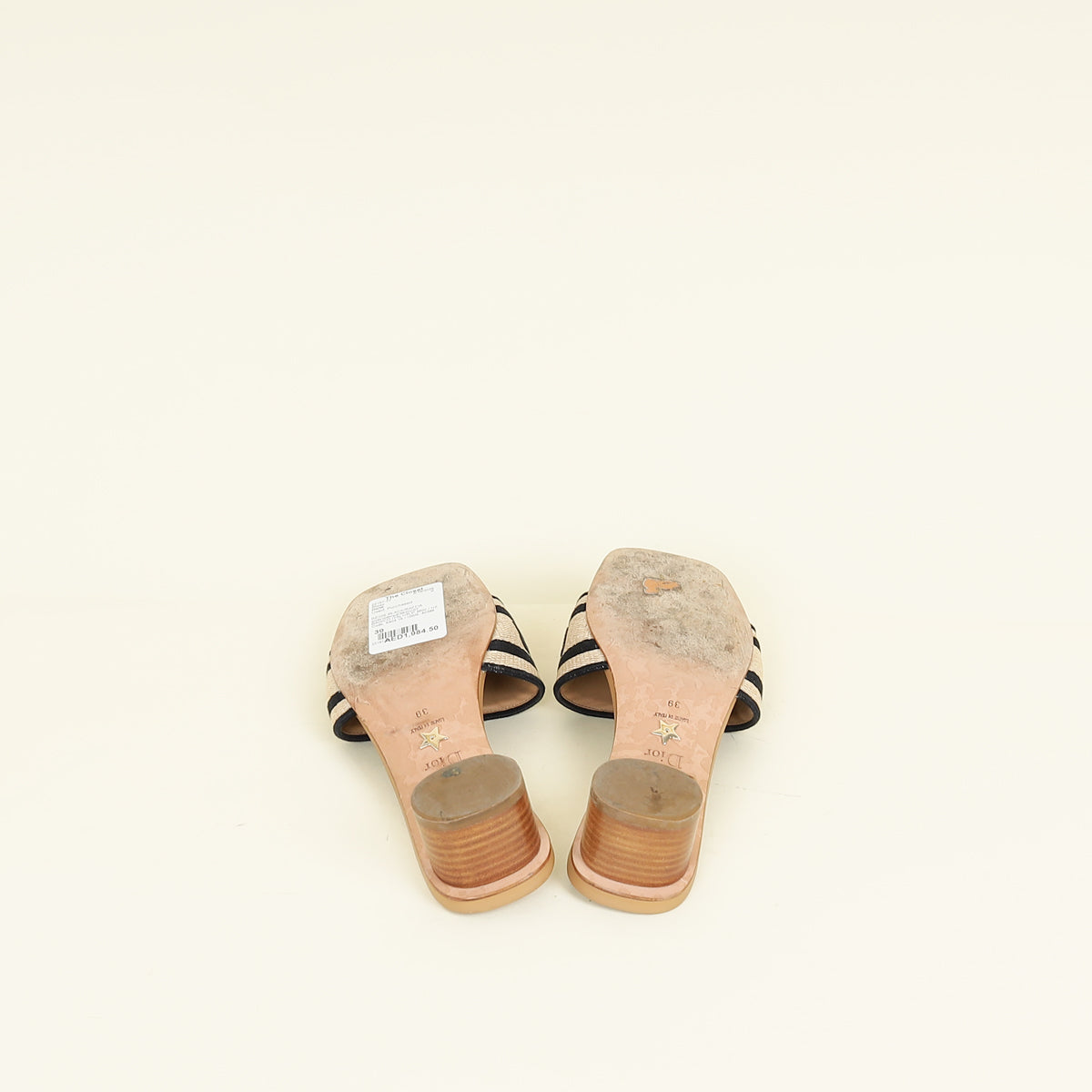 Christian Dior Bicolor Dway Heeled Slide Mules 39
