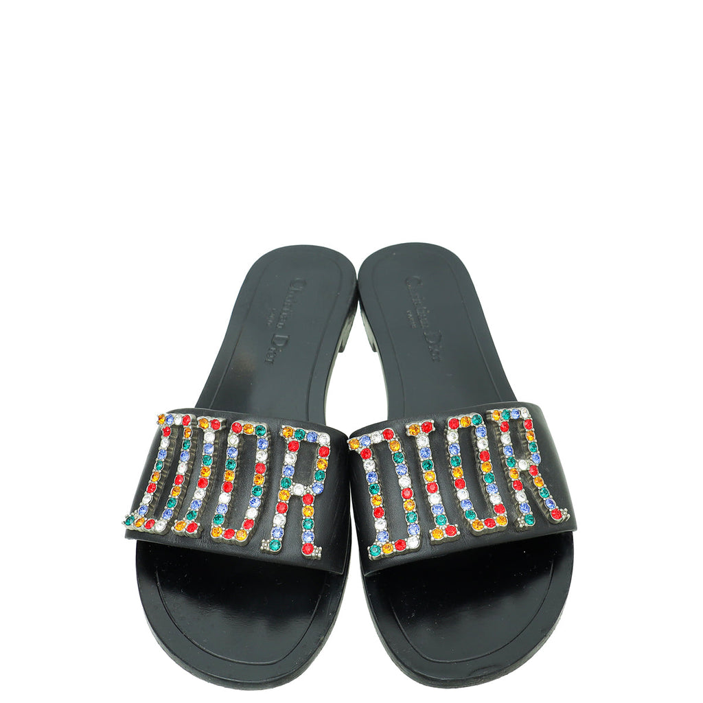 Christian Dior Black Dio(r)evolution Slide Sandals 39