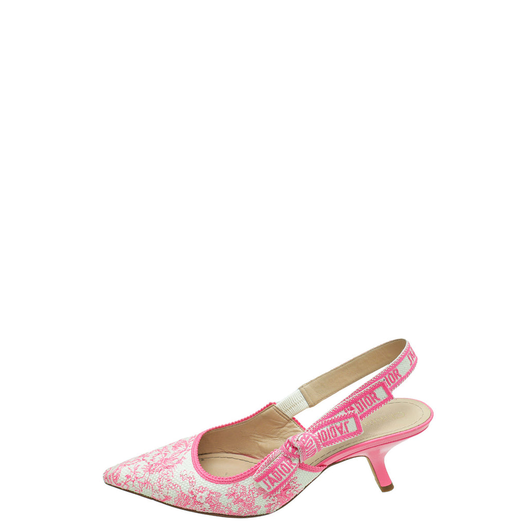 Christian Dior Bicolor Embroidered J'Adior Slingback Pump 39