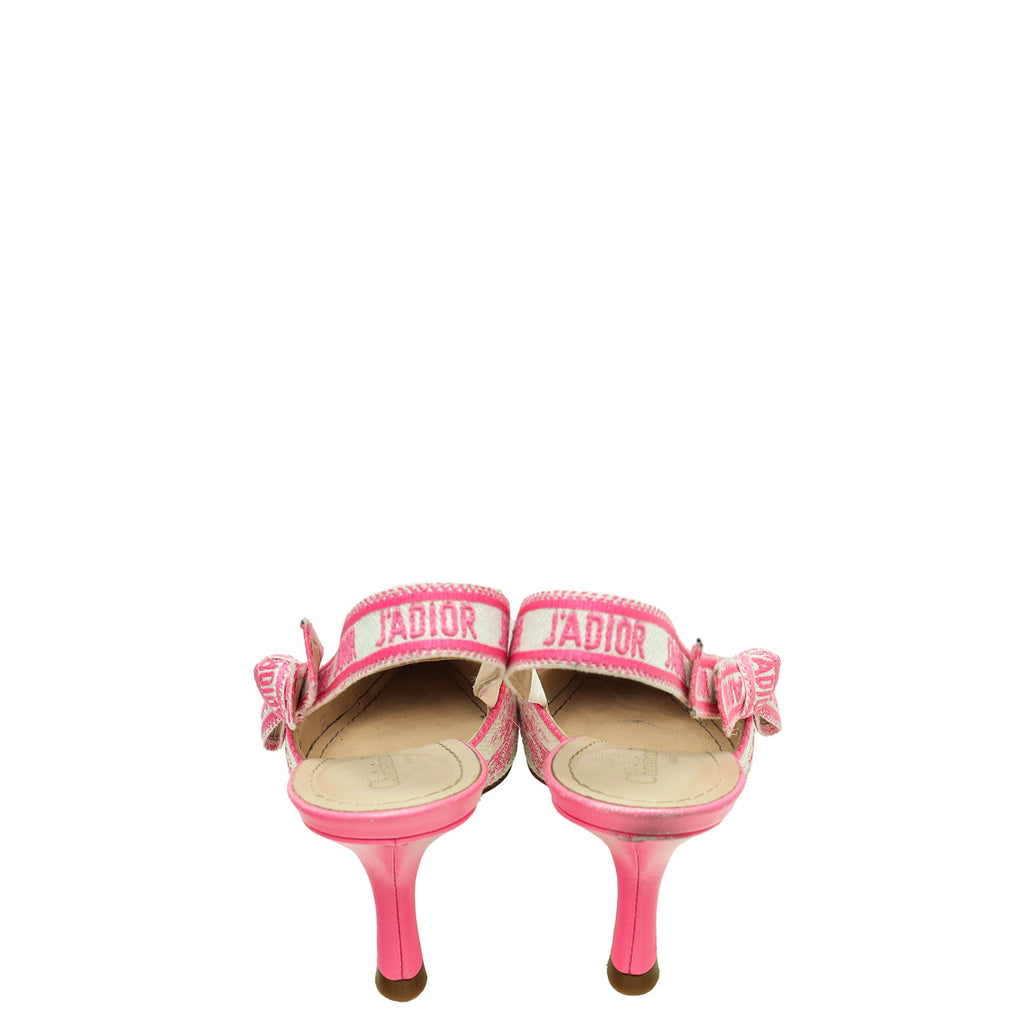 Christian Dior Bicolor Embroidered J'Adior Slingback Pump 39