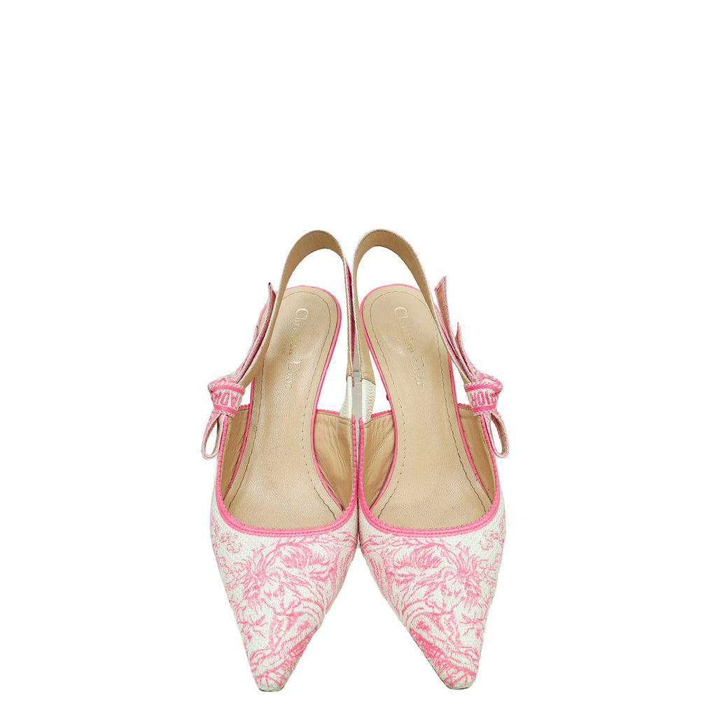 Christian Dior Bicolor Embroidered J'Adior Slingback Pump 39