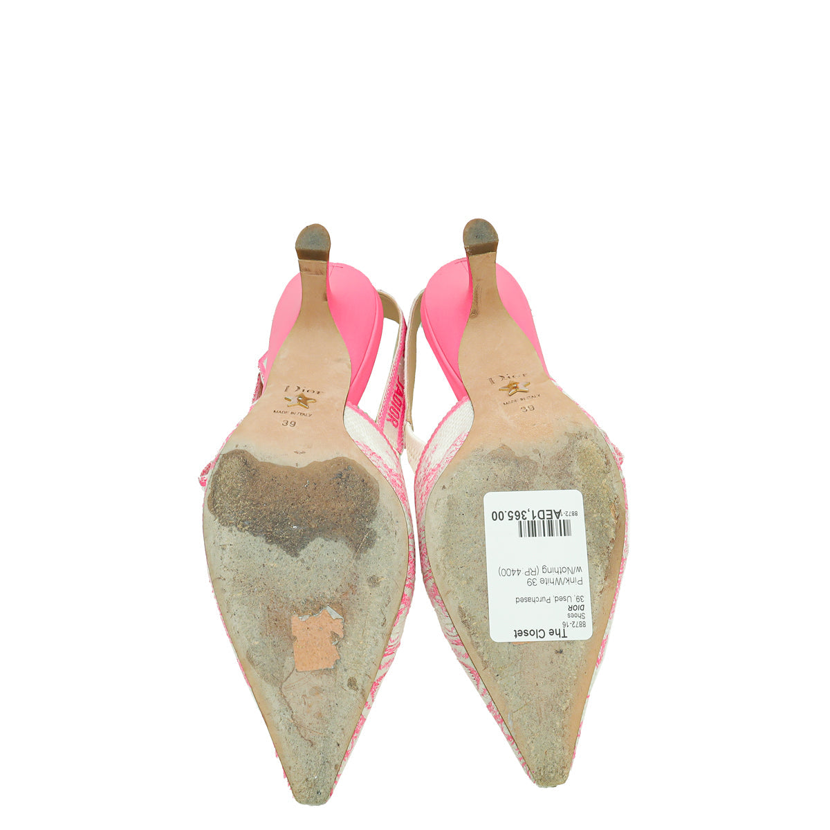 Christian Dior Bicolor Embroidered J'Adior Slingback Pump 39