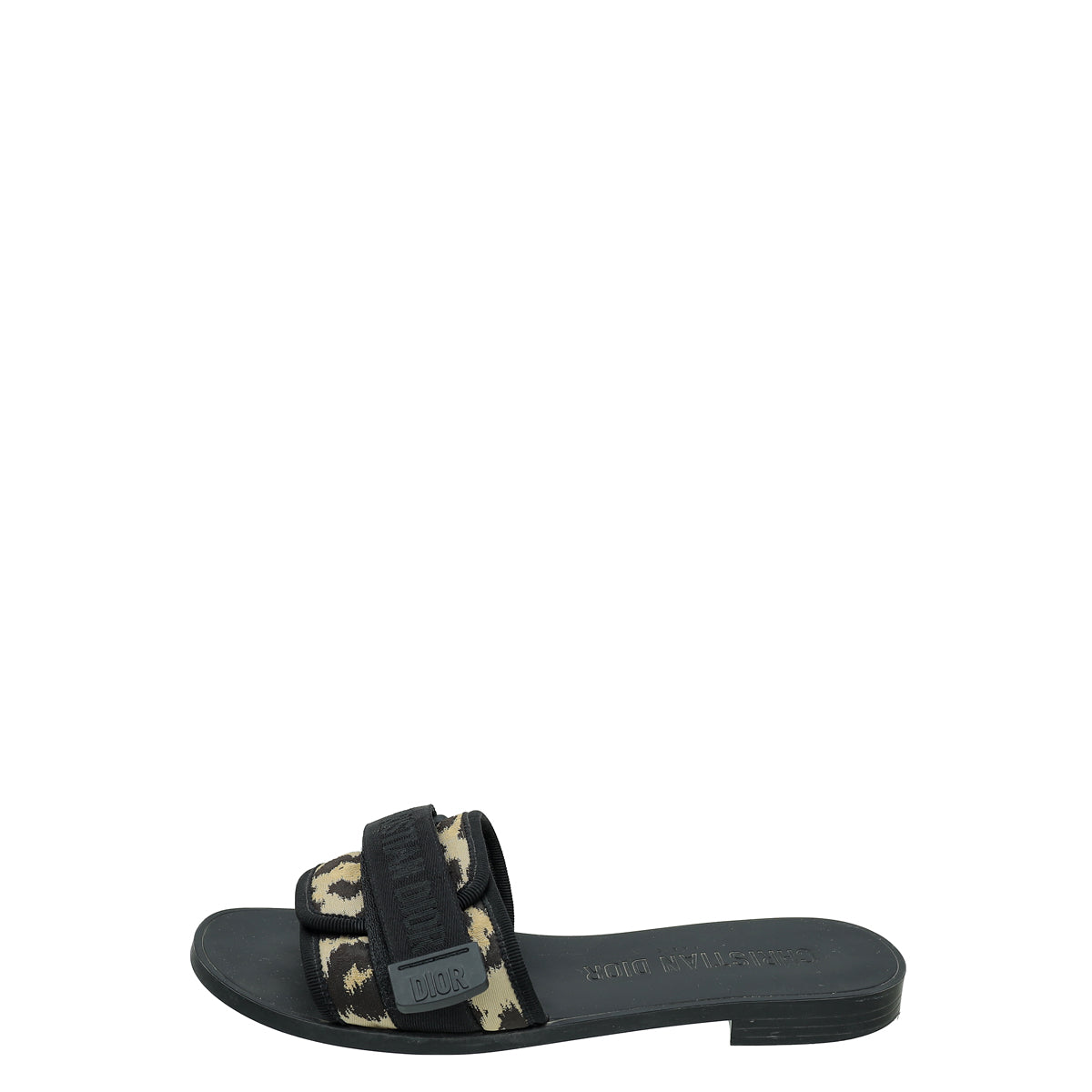 Christian Dior Bicolor Leopard Print Dio(r)evolution Flat Sandal 39