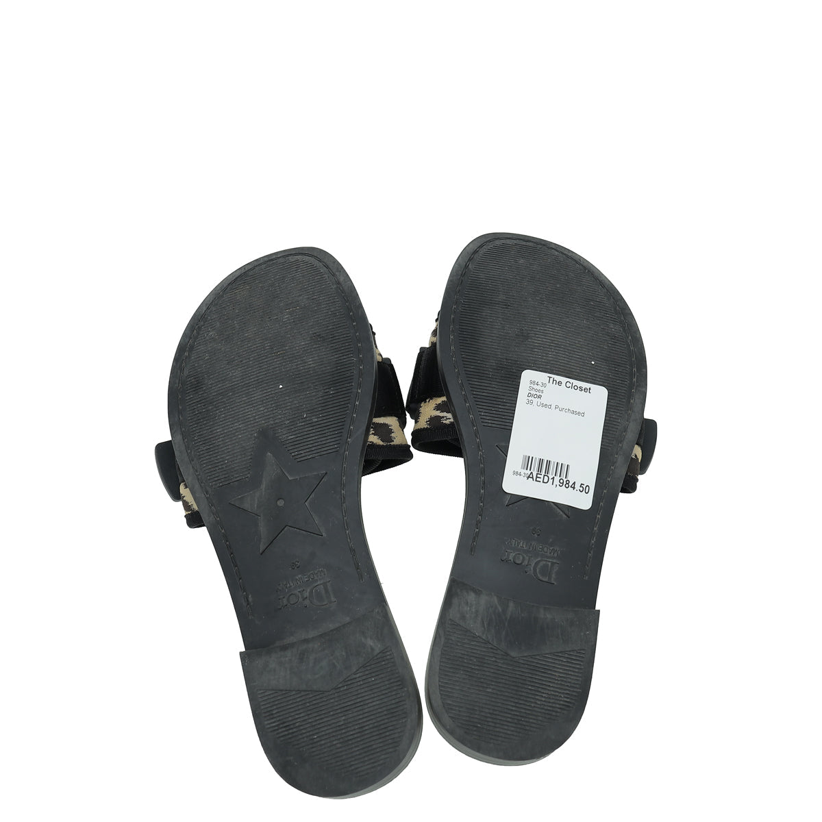 Christian Dior Bicolor Leopard Print Dio(r)evolution Flat Sandal 39