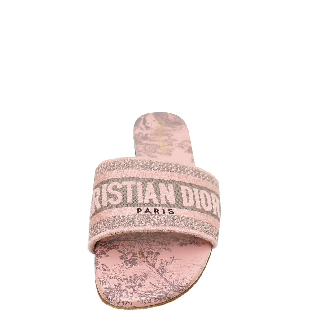 Christian Dior Bicolor Toile De Jouy Soleil Motif Dway Sandals 39