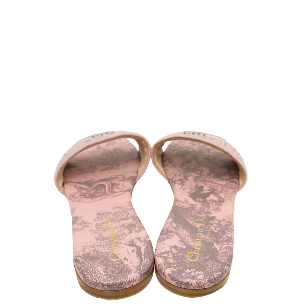 Christian Dior Bicolor Toile De Jouy Soleil Motif Dway Sandals 39