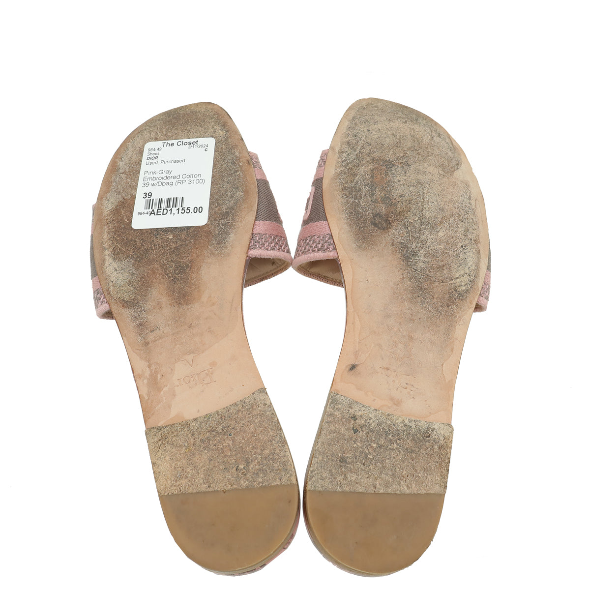 Christian Dior Bicolor Toile De Jouy Soleil Motif Dway Sandals 39