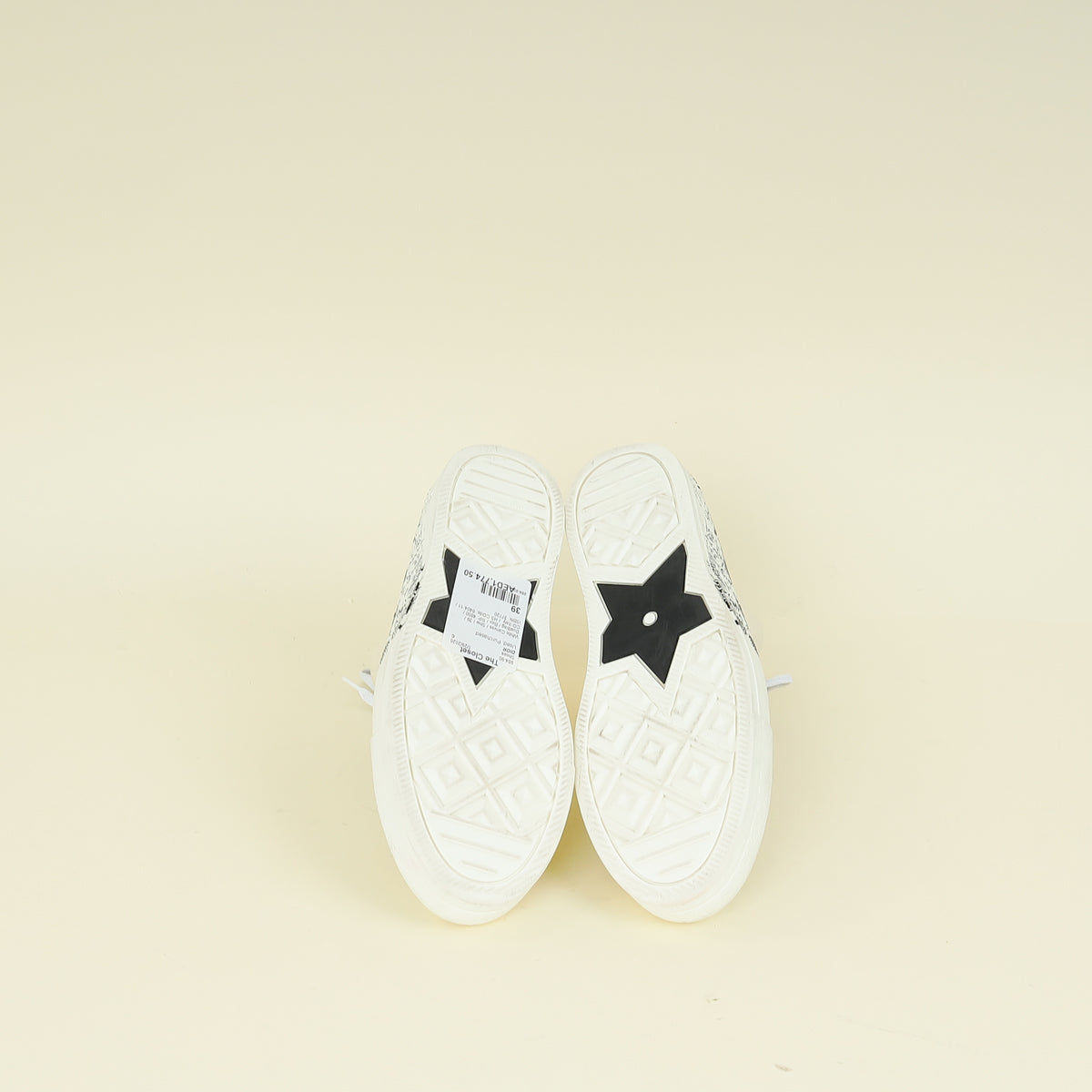 Christian Dior White Walk'n Dior Tiger Print High Top Sneakers 39