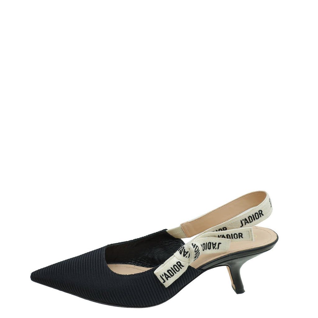 Christian Dior Black J'Adior Technical Fabric Slingback Pump 40.5