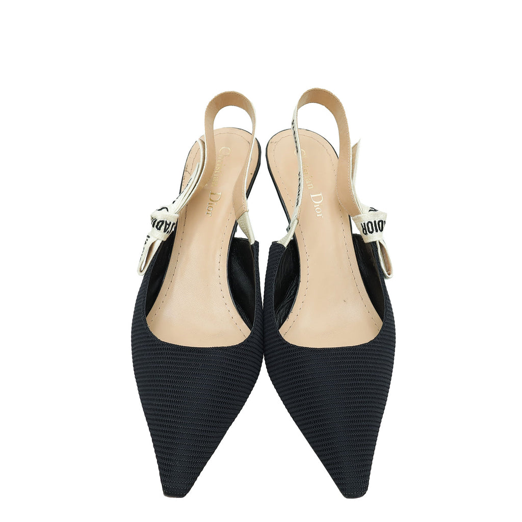 Christian Dior Black J'Adior Technical Fabric Slingback Pump 40.5