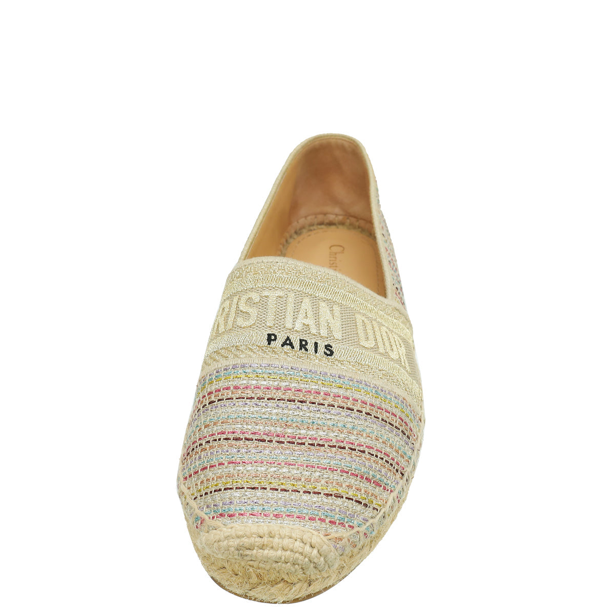 Christian Dior Metallic Beige Romance Lurex Technical Granville Espadrille 40