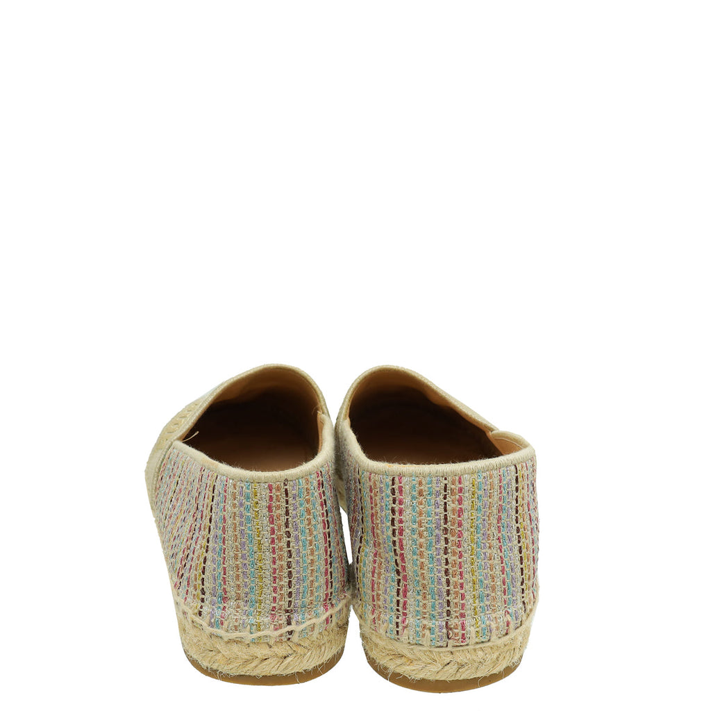 Christian Dior Metallic Beige Romance Lurex Technical Granville Espadrille 40