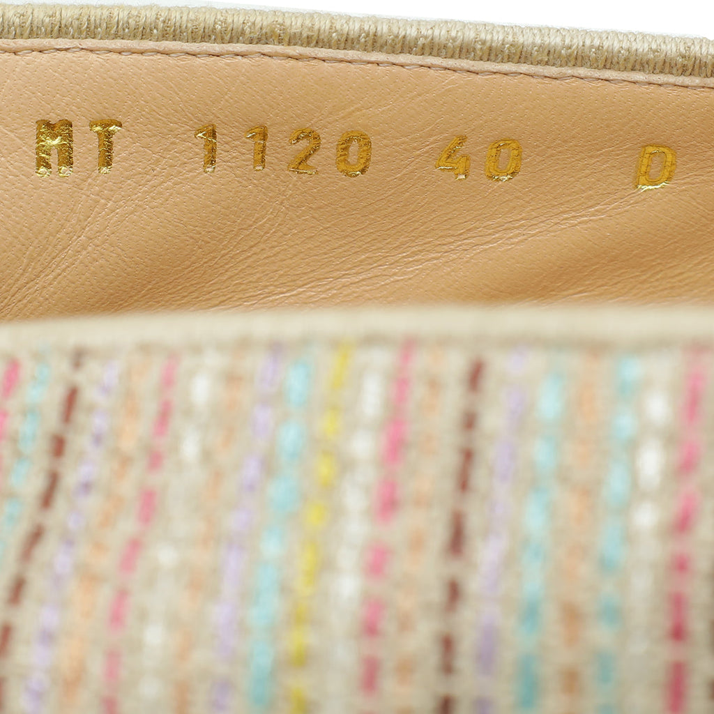 Christian Dior Metallic Beige Romance Lurex Technical Granville Espadrille 40