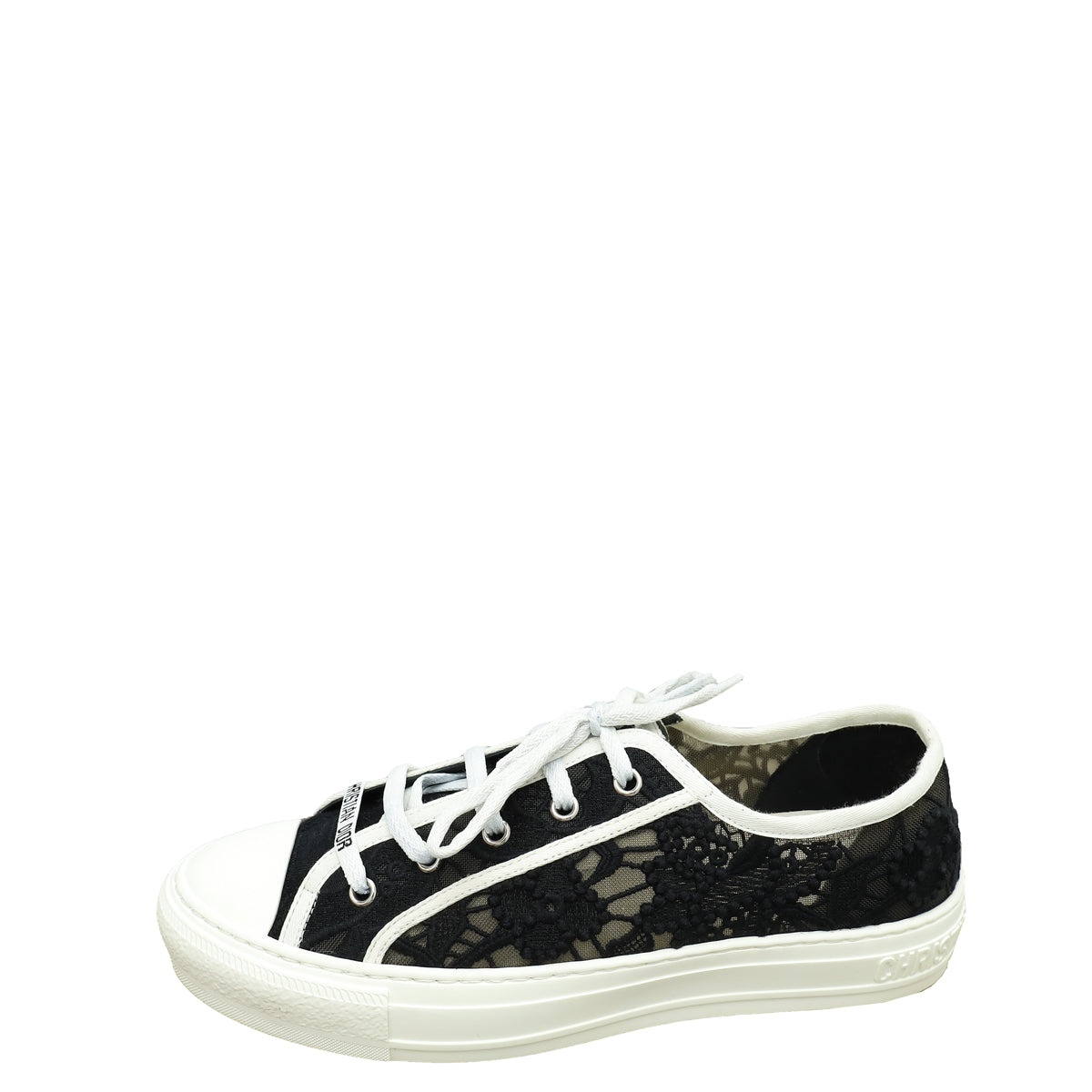 Christian Dior Black Macrame Embroidered Walk N' Dior Sneakers 40.5