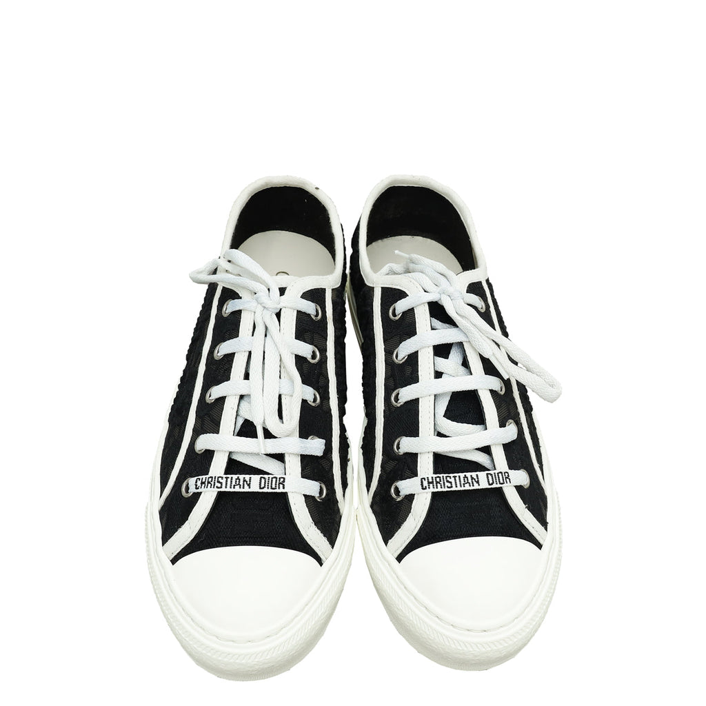 Christian Dior Black Macrame Embroidered Walk N' Dior Sneakers 40.5