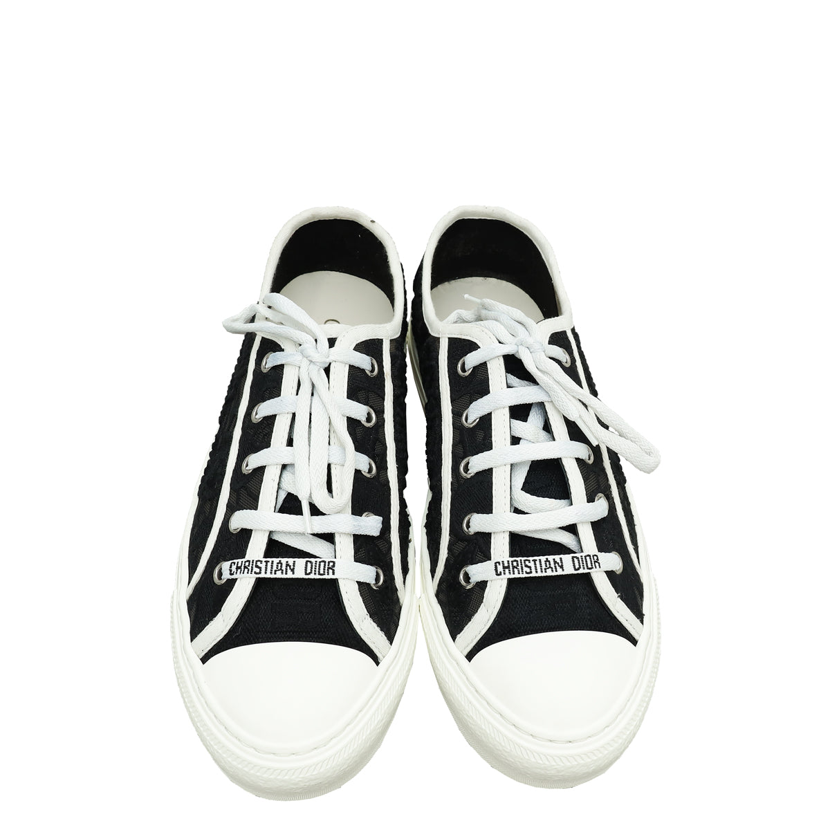 Christian Dior Black Macrame Embroidered Walk N' Dior Sneakers 40.5