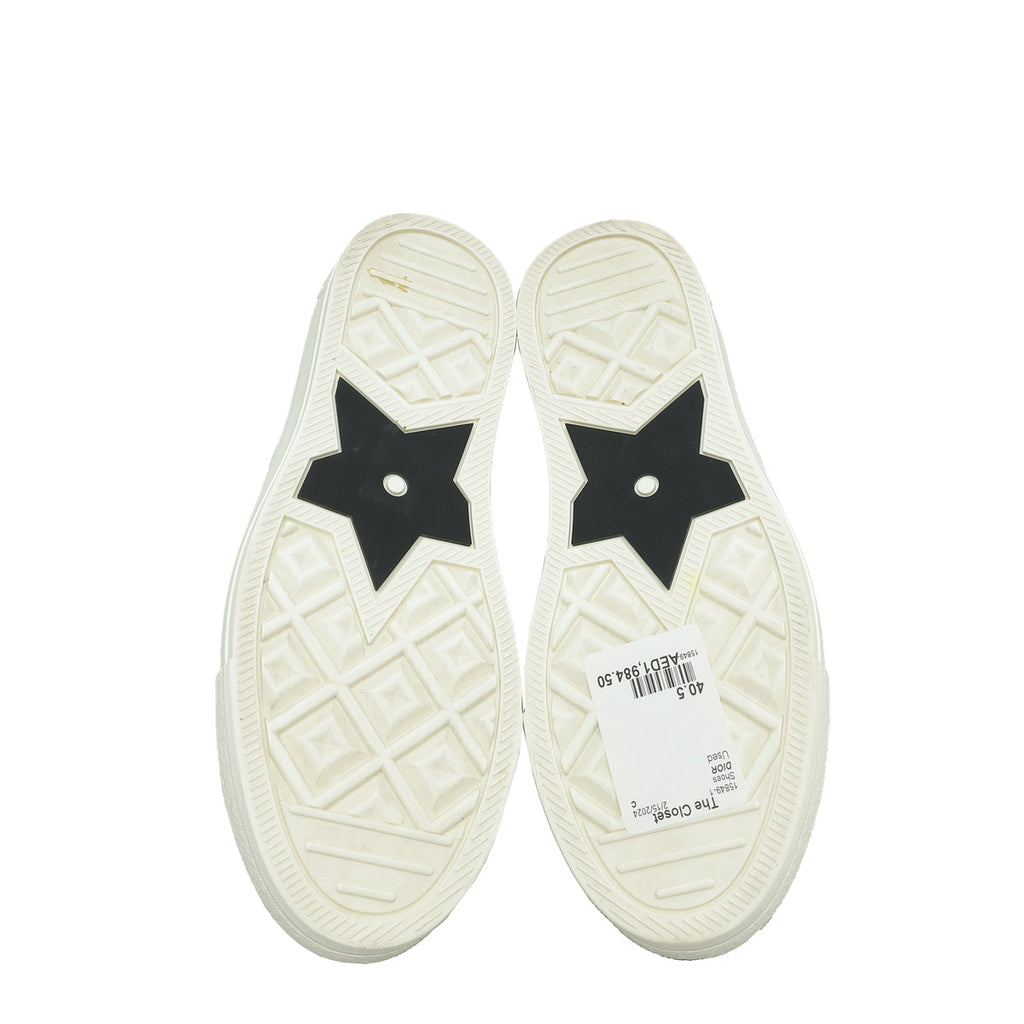 Christian Dior Black Macrame Embroidered Walk N' Dior Sneakers 40.5