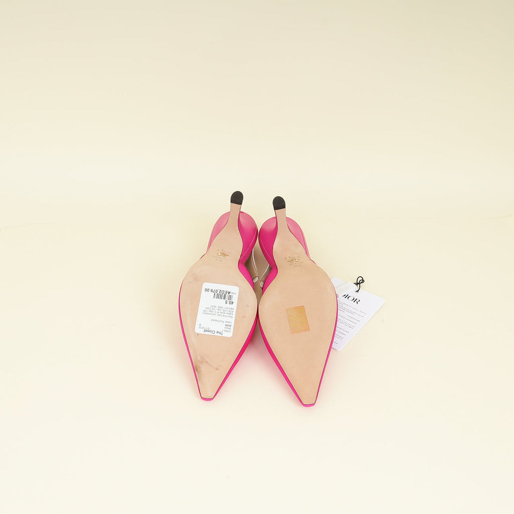 Christian Dior Rani Pink J'adior Slingback Pumps 41.5