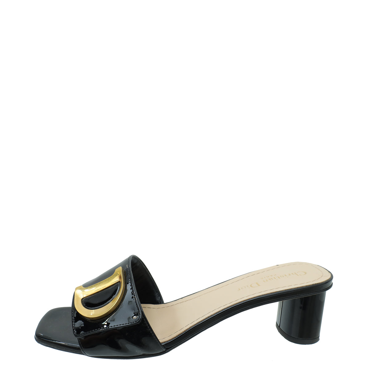 Christian Dior Black Or C'est Dior Heeled Slide 40