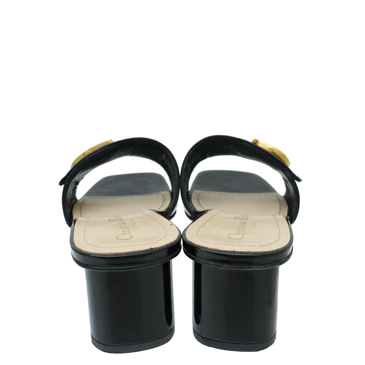 Christian Dior Black Or C'est Dior Heeled Slide 40