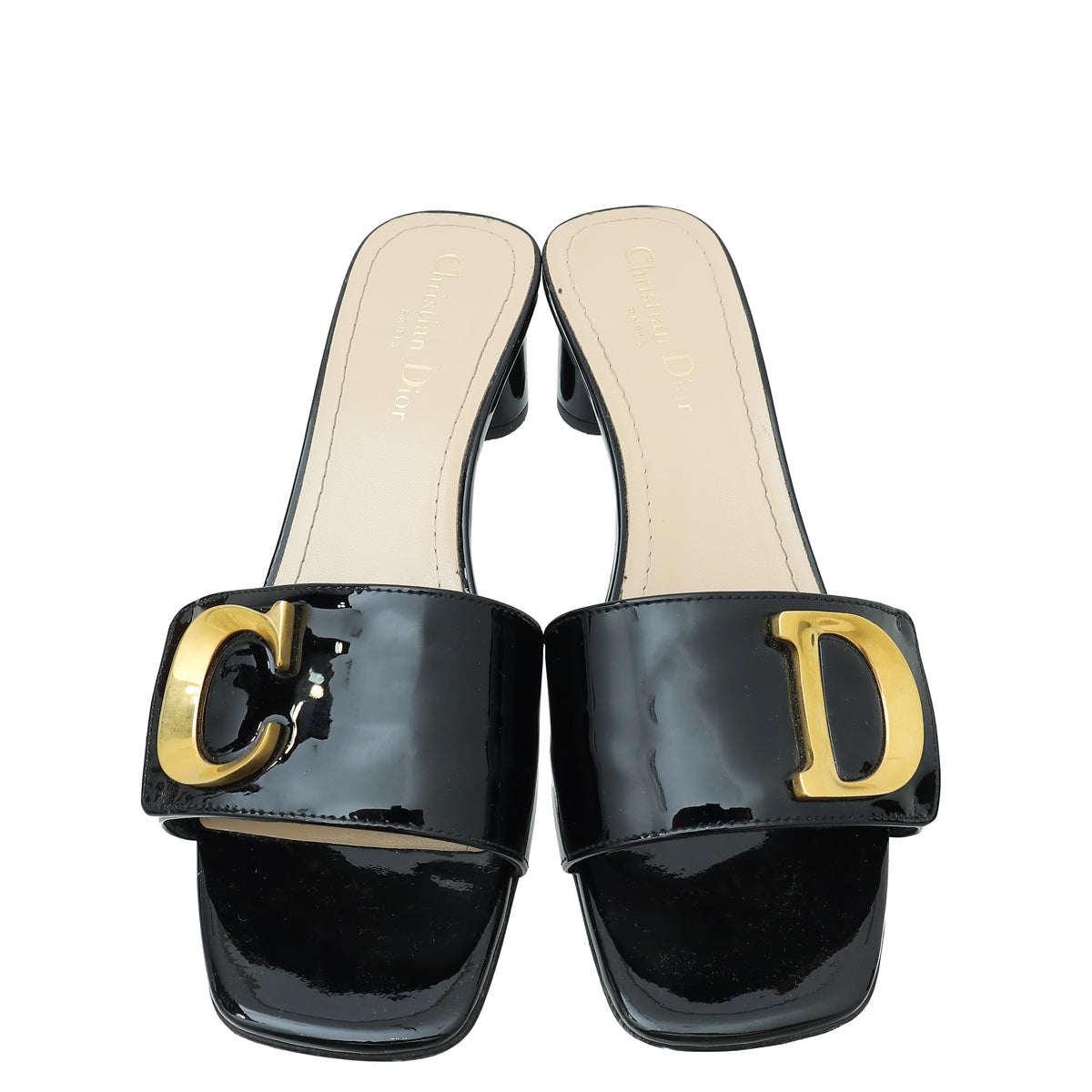 Christian Dior Black Or C'est Dior Heeled Slide 40