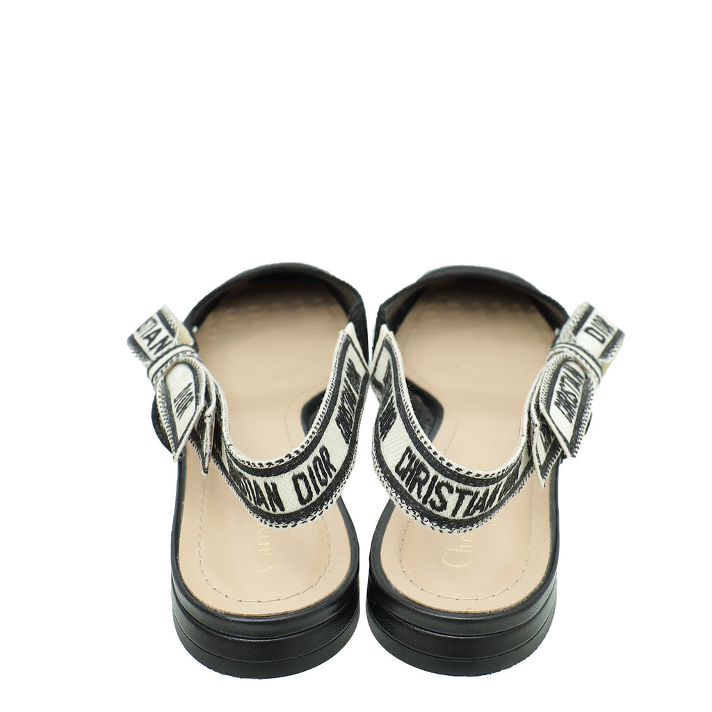 Christian Dior Black & Moi Slingback Flats 40