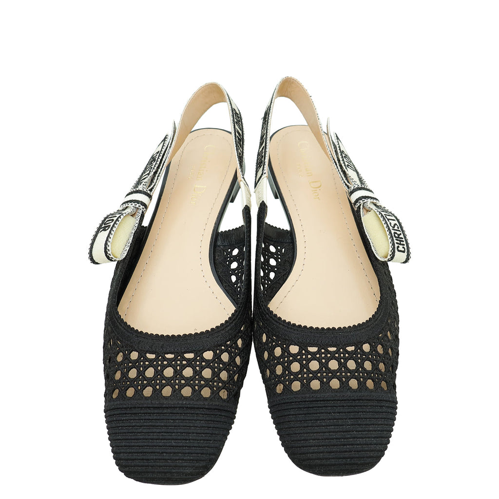 Christian Dior Black & Moi Slingback Flats 40