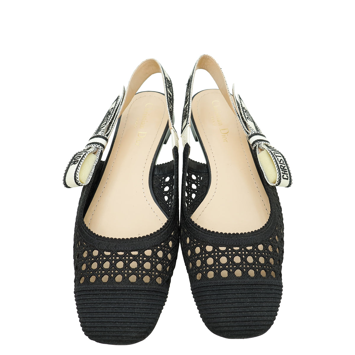Christian Dior Black & Moi Slingback Flats 40
