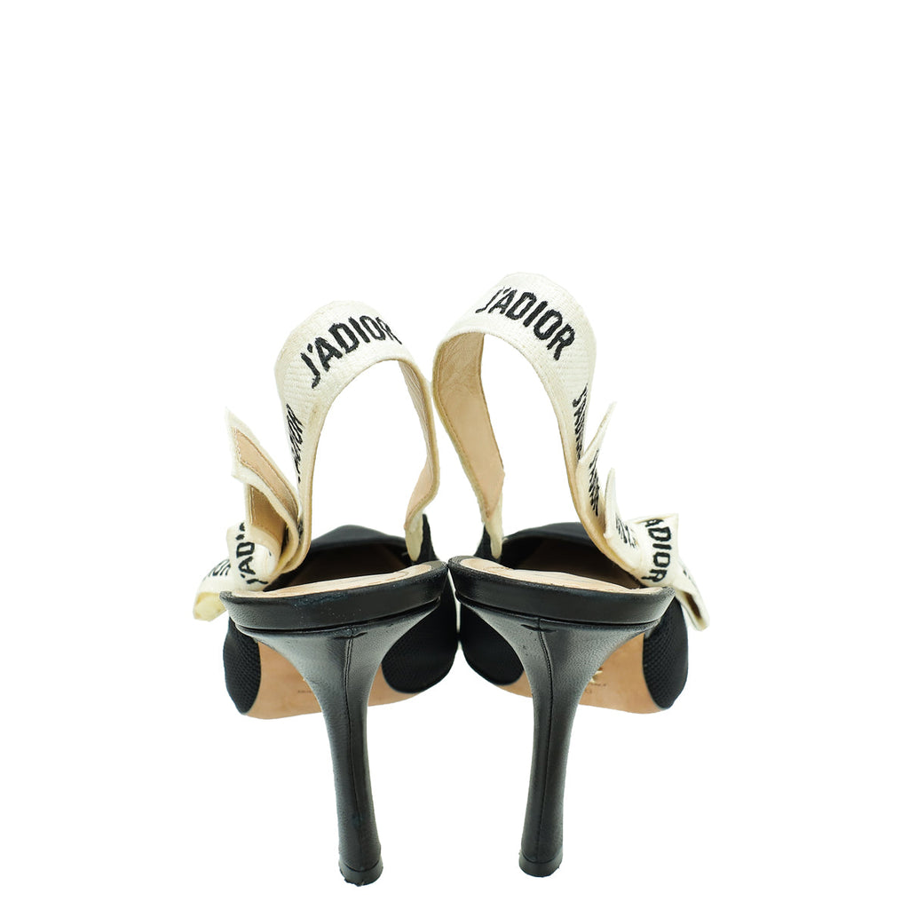 Christian Dior Black J'Adior Technical Slingback Pump 40