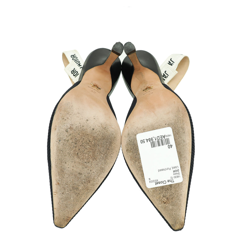 Christian Dior Black J'Adior Technical Slingback Pump 40