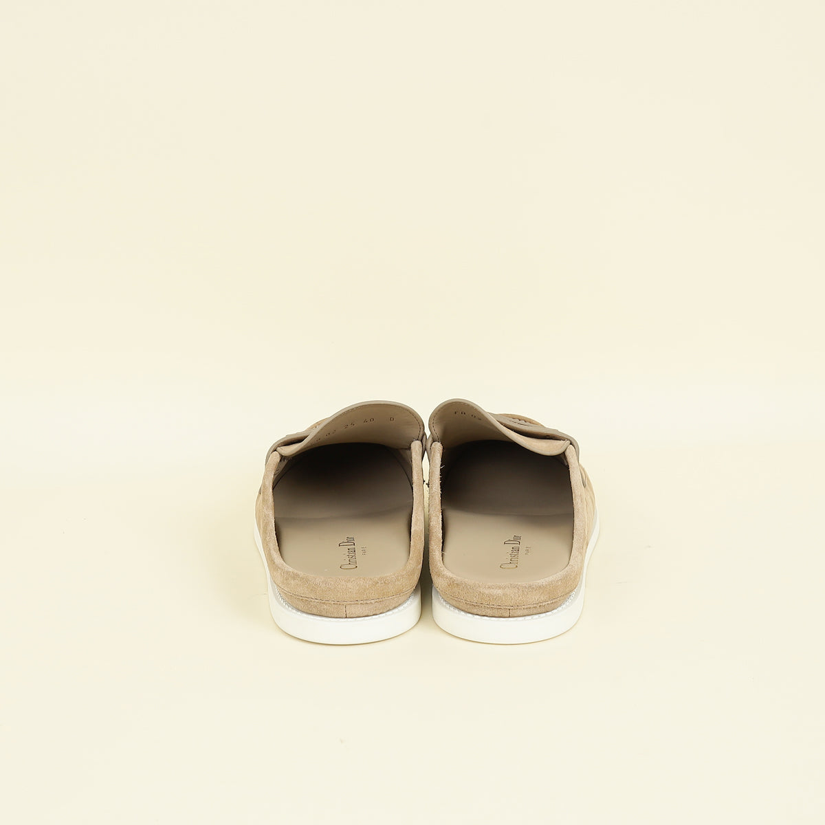 Christian Dior Beige Boy Suede Mules 40
