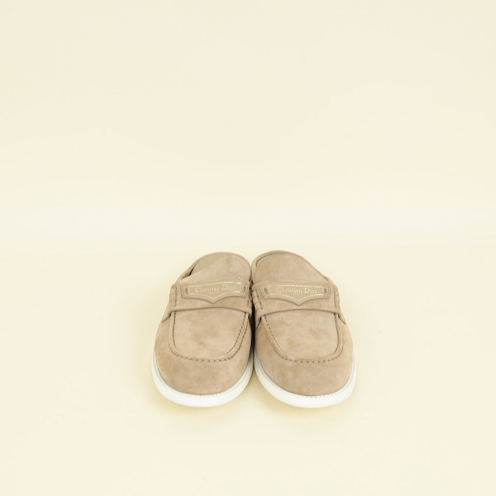 Christian Dior Beige Boy Suede Mules 40