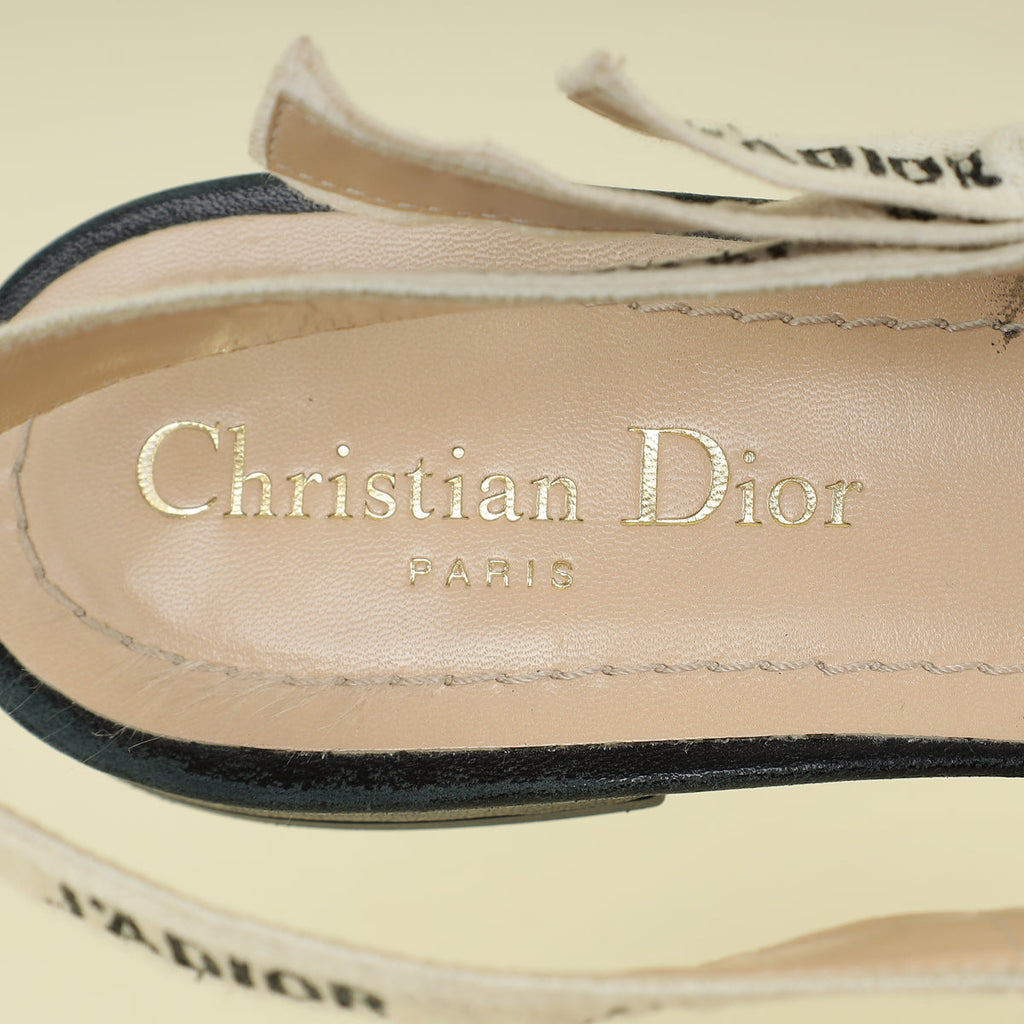 Christian Dior Black J'Adior Flat Slingback 40