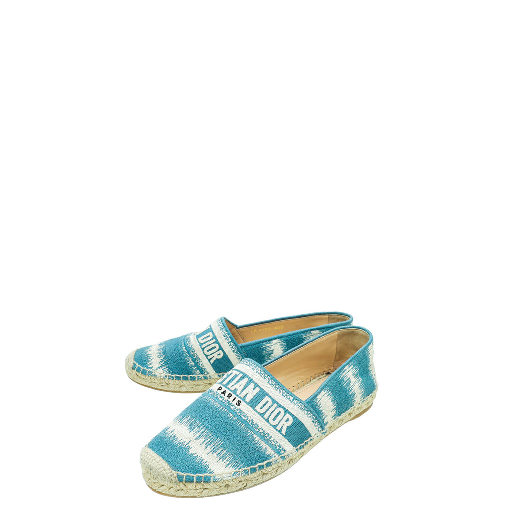 Christian Dior Light Blue D-Stripes Granville Espadrille 40