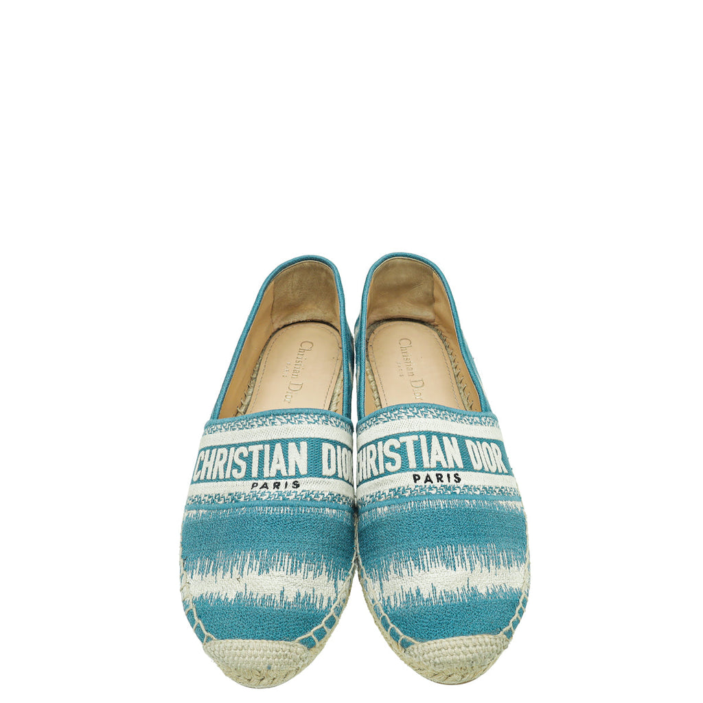 Christian Dior Light Blue D-Stripes Granville Espadrille 40