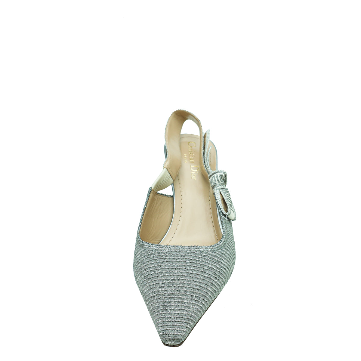 Christian Dior Metallic Silver J'Adior Slingback Pumps 40