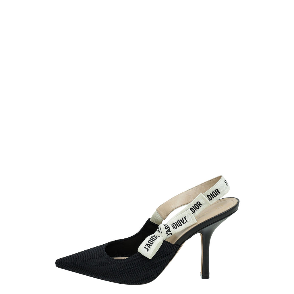 Christian Dior Black J'adior Technical Fabric Slingback Pump 41