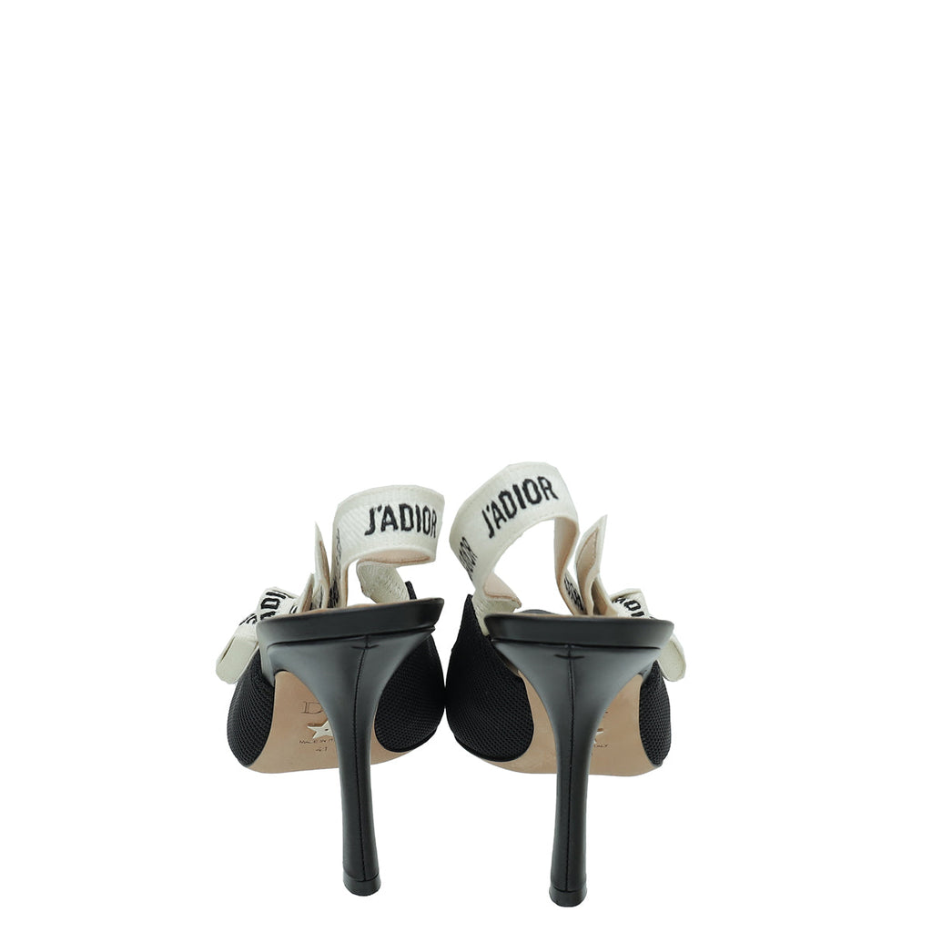Christian Dior Black J'adior Technical Fabric Slingback Pump 41