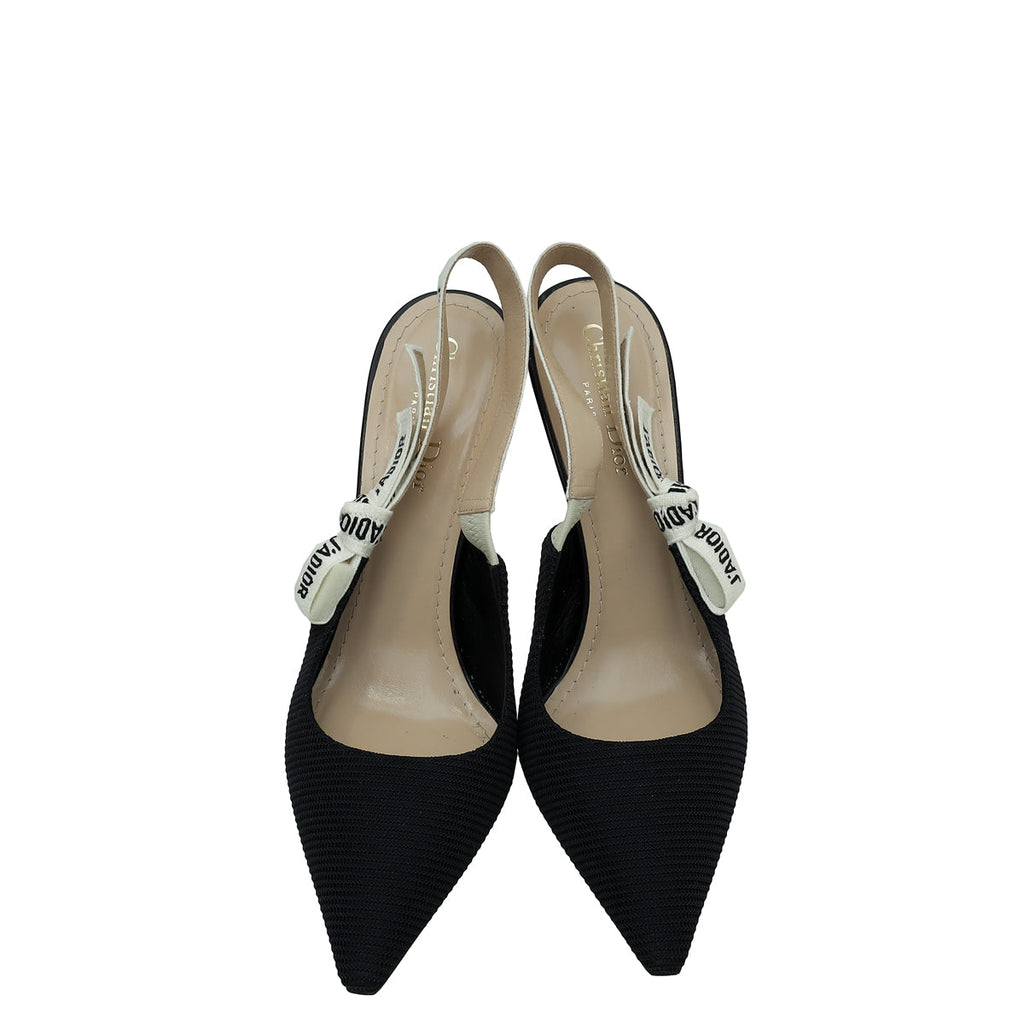 Christian Dior Black J'adior Technical Fabric Slingback Pump 41