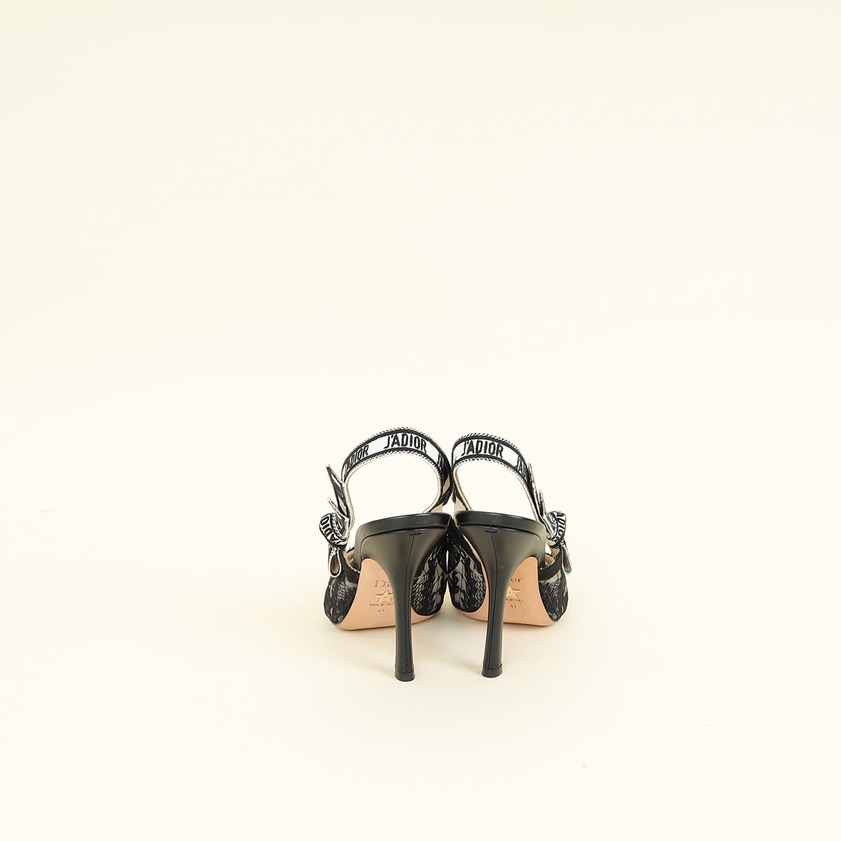 Christian Dior Black J'adior Lace Embroidered Slingback Pump 41