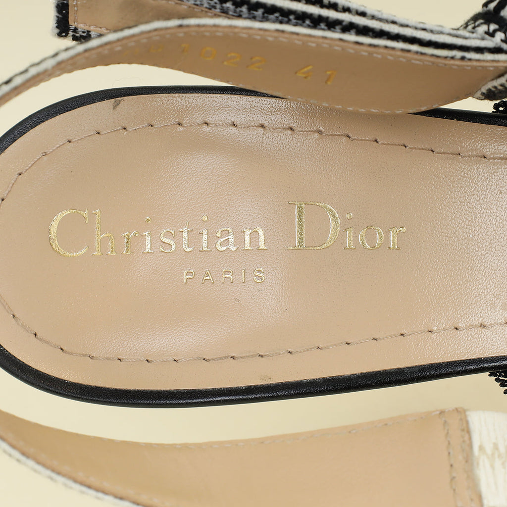 Christian Dior Black J'adior Lace Embroidered Slingback Pump 41