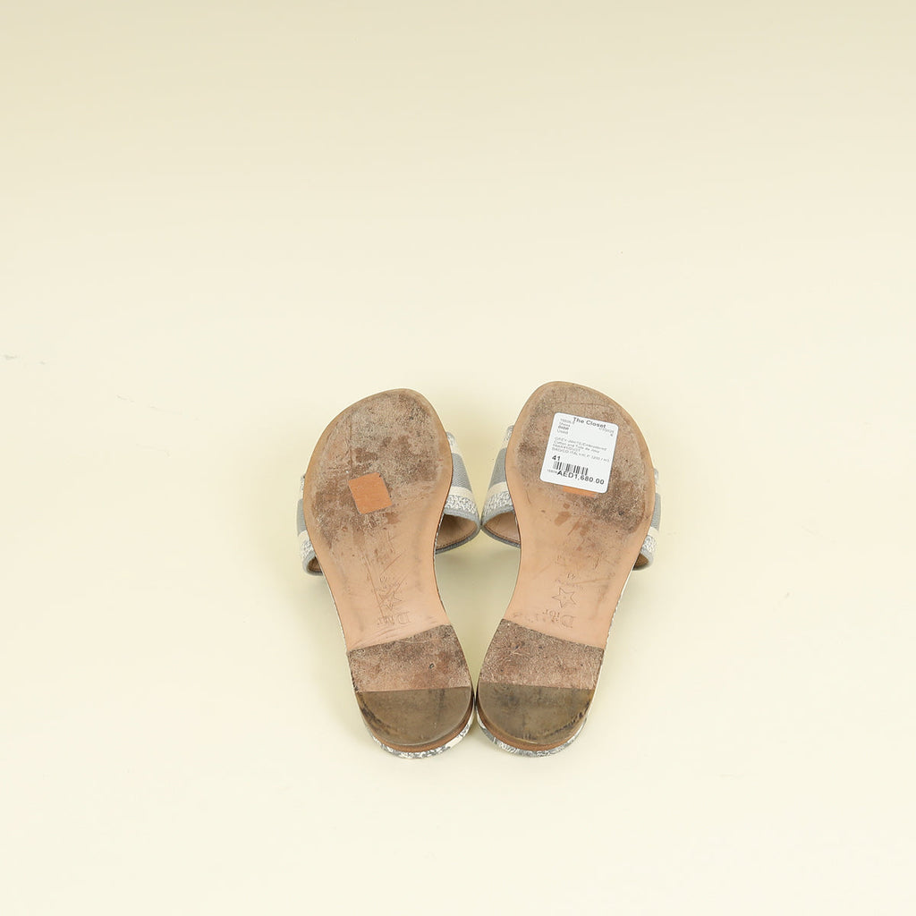 Christian Dior Bicolor D-Way Toile De Jouy Sandal 41