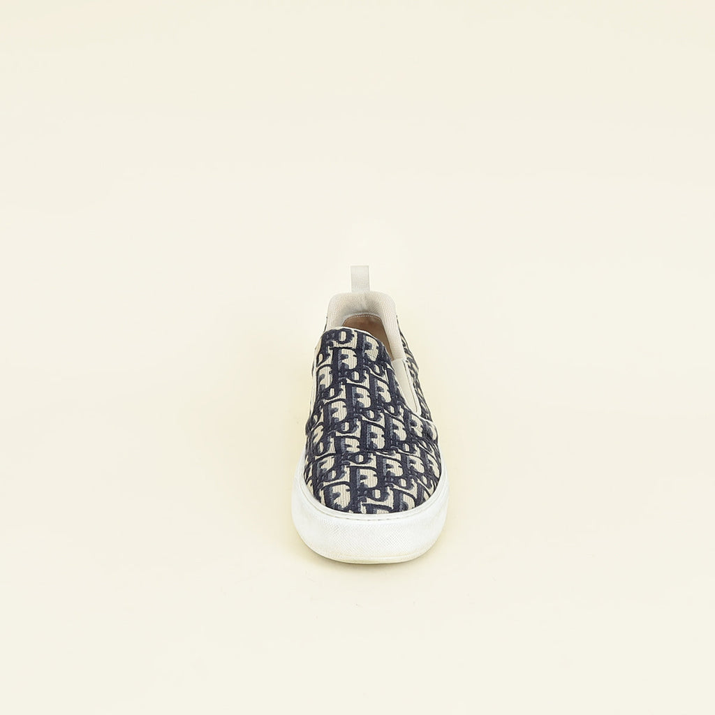 Christian Dior Blue Oblique Solar Slip On Sneaker 42