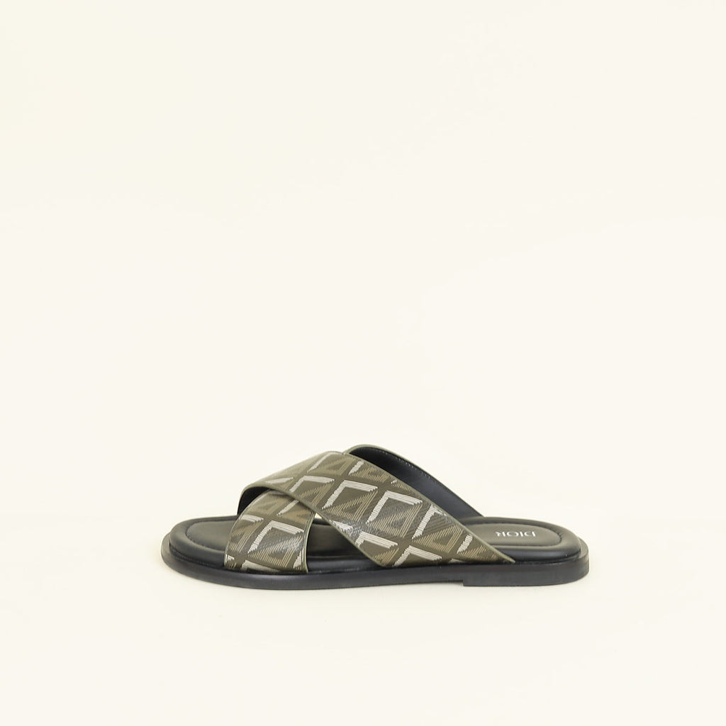 Christian Dior Khaki Green CD Diamond Alias Sandals