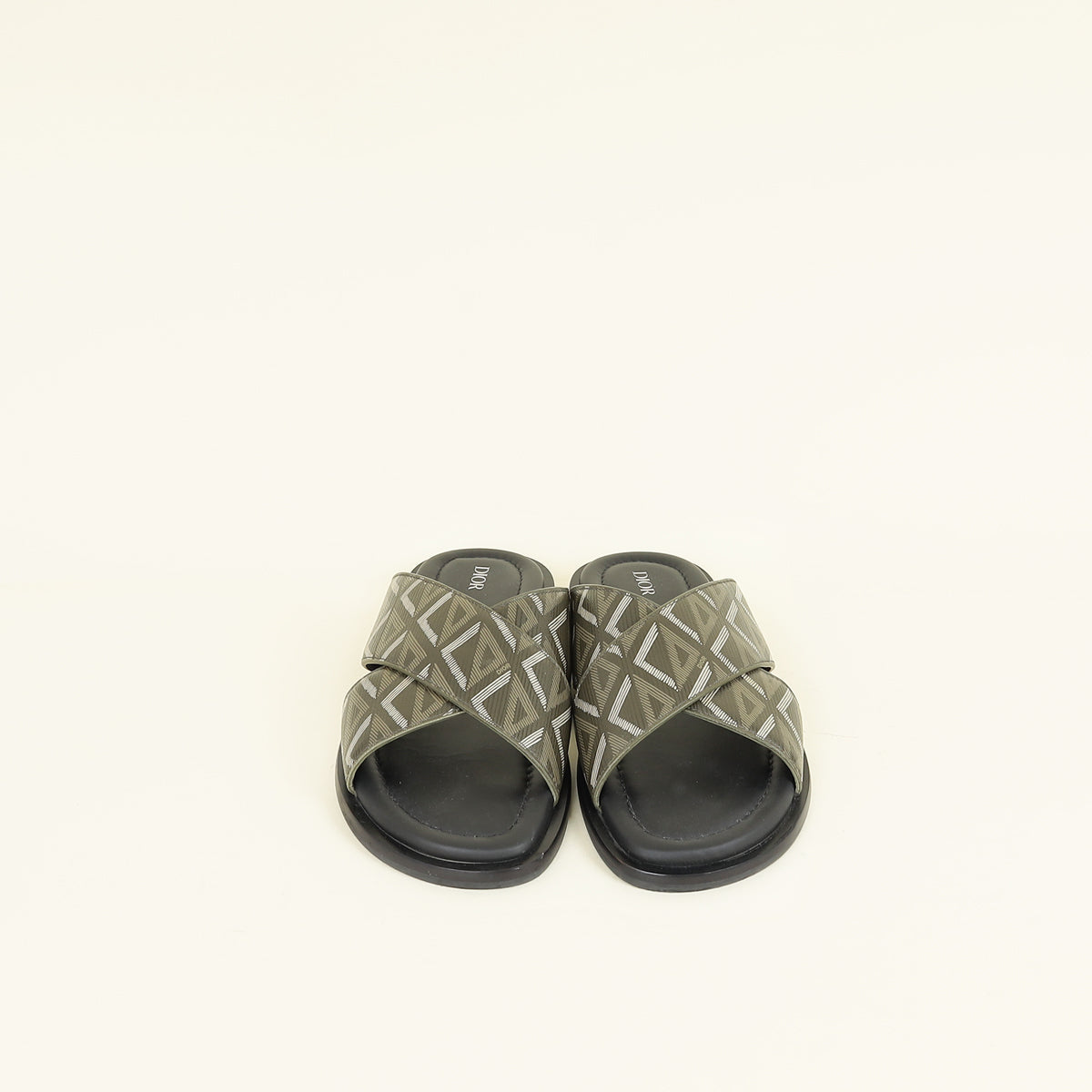Christian Dior Khaki Green CD Diamond Alias Sandals